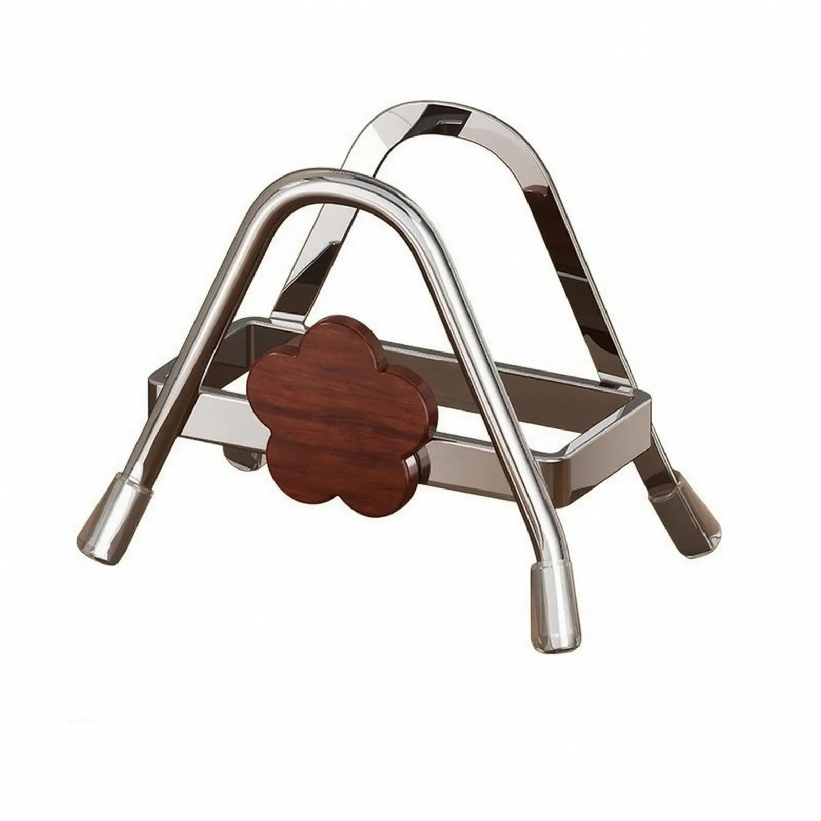 Kitchen Cutting Board Rack Stand with Pot Lid Holder Rust Proof Steel Countertop Shelf Organizer Wood Grain Style