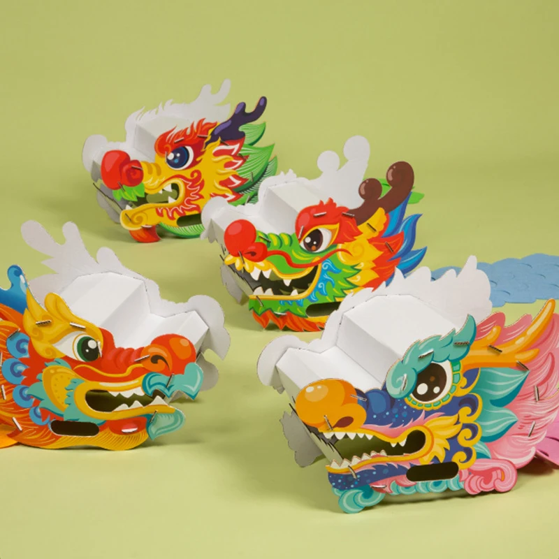 Mid-Autumn Festival Handmade National Tide Dragon Boat Dragon Dance DIY Making Material Pack Kid Gift Home New Year Decor