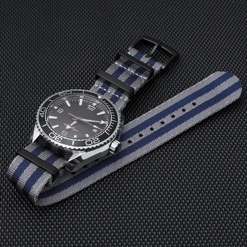 Hochwertiges NATO-Nylon-Uhrenarmband für OMEGA Seamaster und Seiko SKX007, robustes Armband für Damen und Herren, 18/20/22/24 mm, universelles, gewebtes Armband. – Detail 9