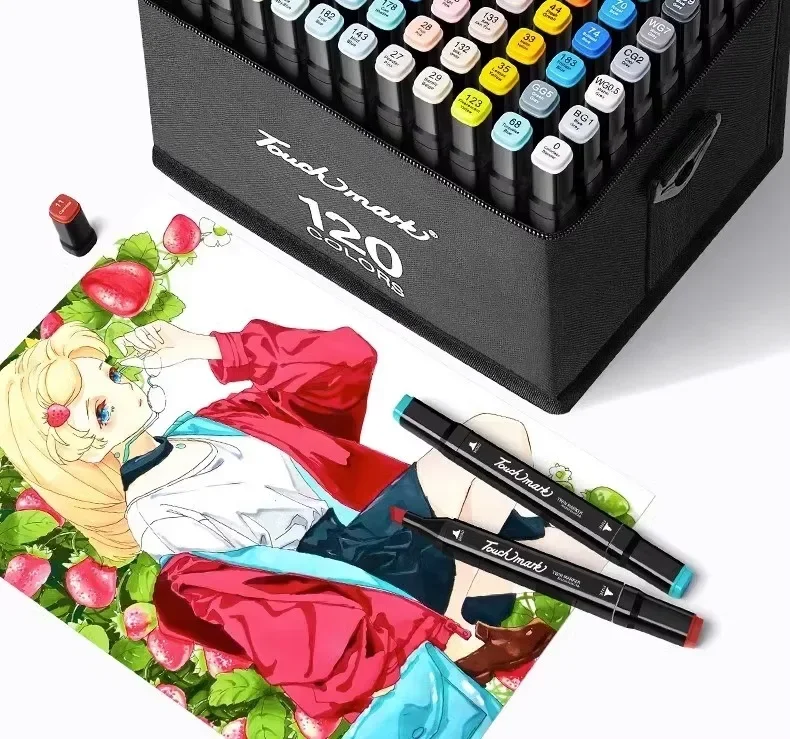 24-48 Colors Double Headed Marker Pen Oily Set Professional Art Painting Sketching Drawing Graffiti Students School Supplies
