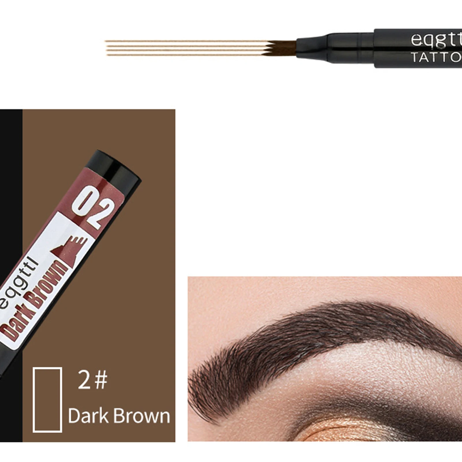 4 Tip Sweatproof Liquid Eyebrow Pencil Long-Lasting Liquid Eyebrow Marker For Home/Travel