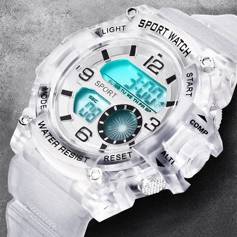 Męski cyfrowy zegarek Wojskowe Sporty Pływackie Duże Zegarki Moda 30M Wodoodporny Elektroniczny Zegarek Męski Relogios Masculino