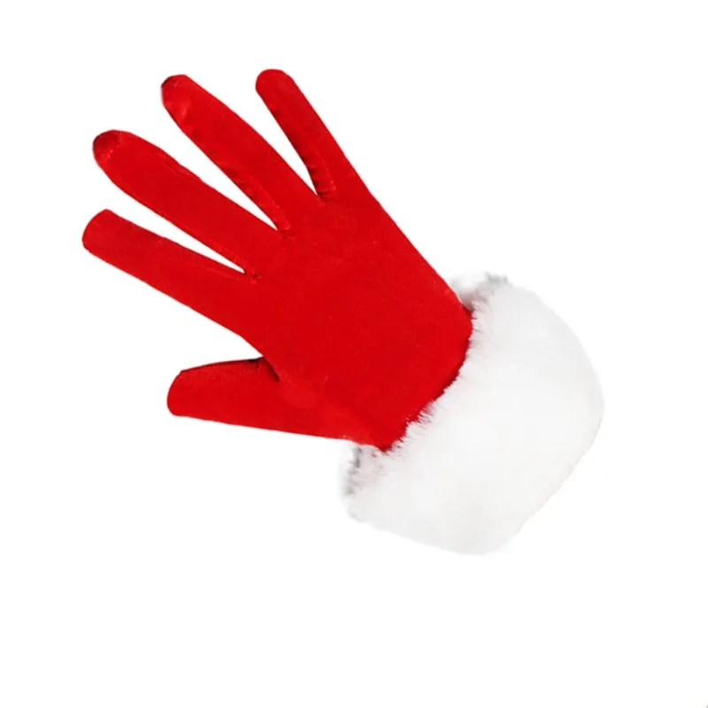 ‌Christmas Party Gloves‌ - Women's Short Velvet Gloves with Warm Winter Gloves for Wedding, Gift (Red/Dark Green)