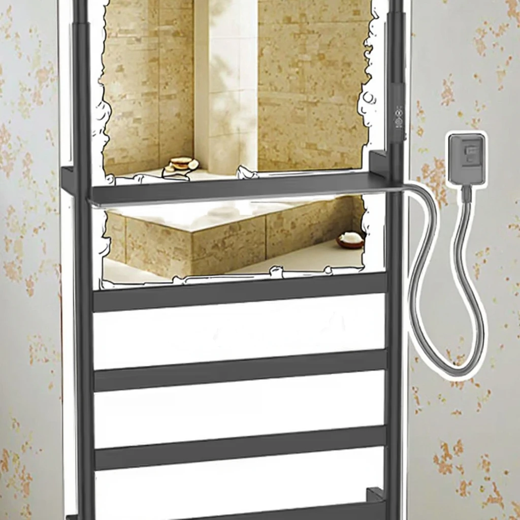 Stainless Steel Electric Bathroom Heated Towel Rack Warmer with Heater Feature