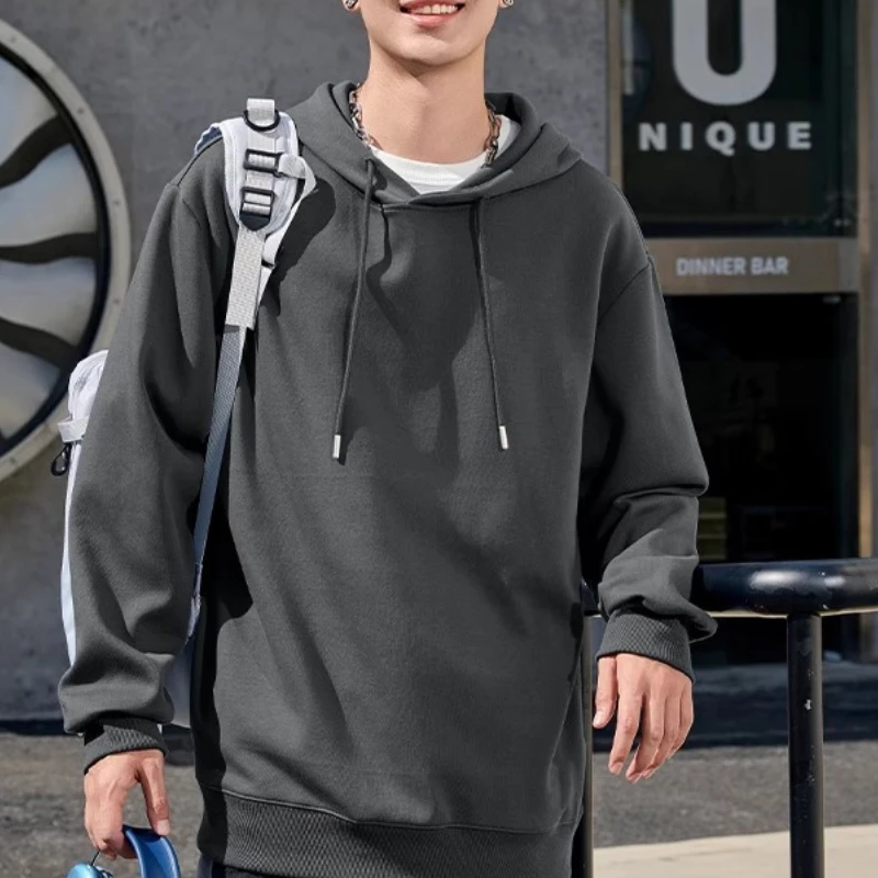 

2025 Couple Sweatshirt Spring and Autumn Hooded Jacket Men Heavyweight Autumn High-end Niche Matcha Green Pullover