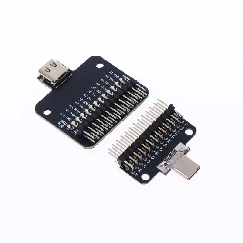 TYPE-C Male And Female Header Test Board Double-sided Positive And Negative Insertion Row Pin 24P Male To Female USB3.1 Adapter