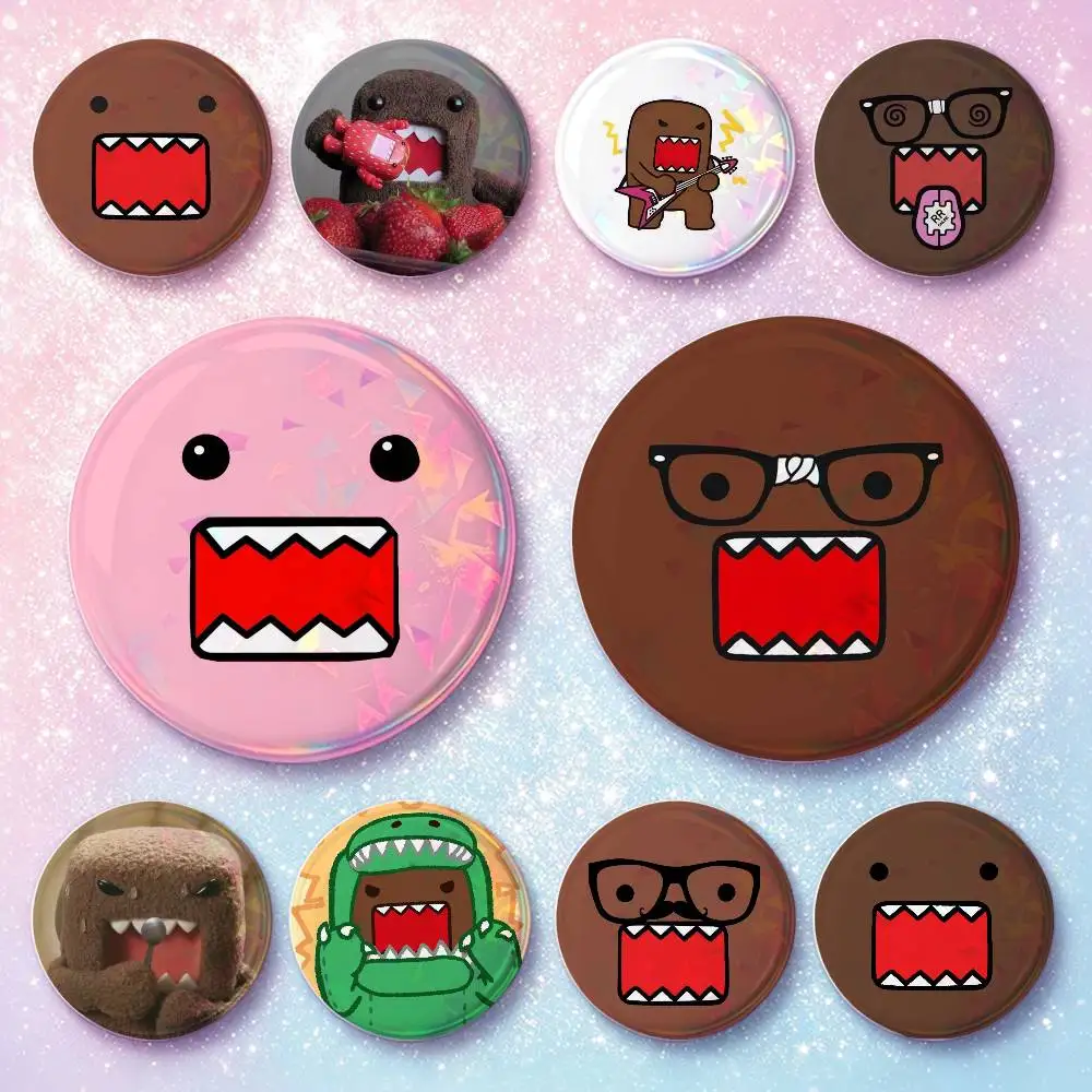 Cute Domo Kun Badges 25 32 44 58 75 Mm Round Cosplay Pin Bag Decor Fans Collect Friends Gifts Brooch Souvenir