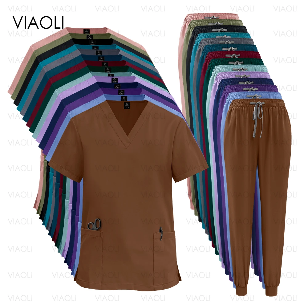 ใหม่ล่าสุด Simple Clinical Workwear หมอพยาบาลผ่าตัดชุดผู้หญิงผู้ชายชุดขัดทางการแพทย์เสื้อผ้า Beauty Salon Workwear