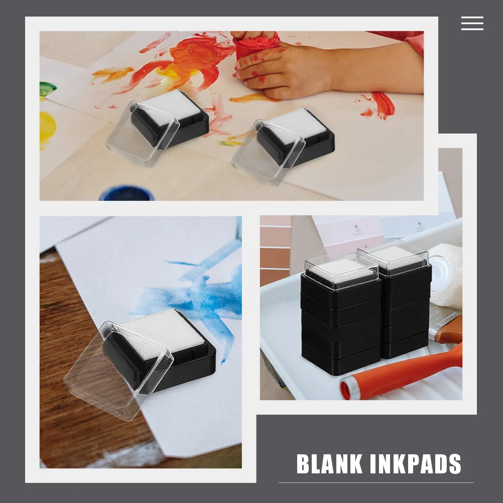 20Pcs Blank Ink Stamp Pad Square DIY Ink Pads for Scrapbooking Card Making Fingerprints Handprints Craft Supplies