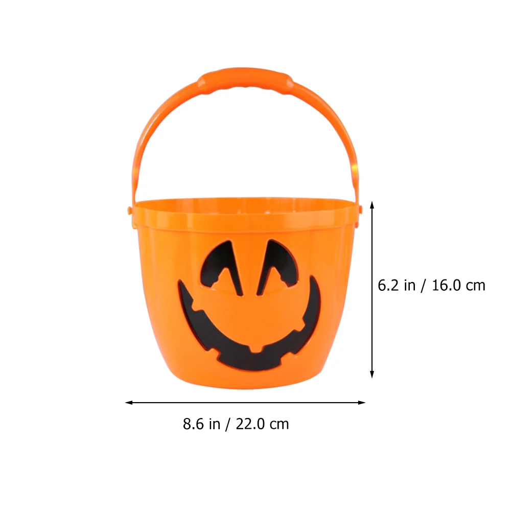 2 Pcs Props Glowing Pumpkin Bucket Child Decoration Plastic Halloween Large Lantern