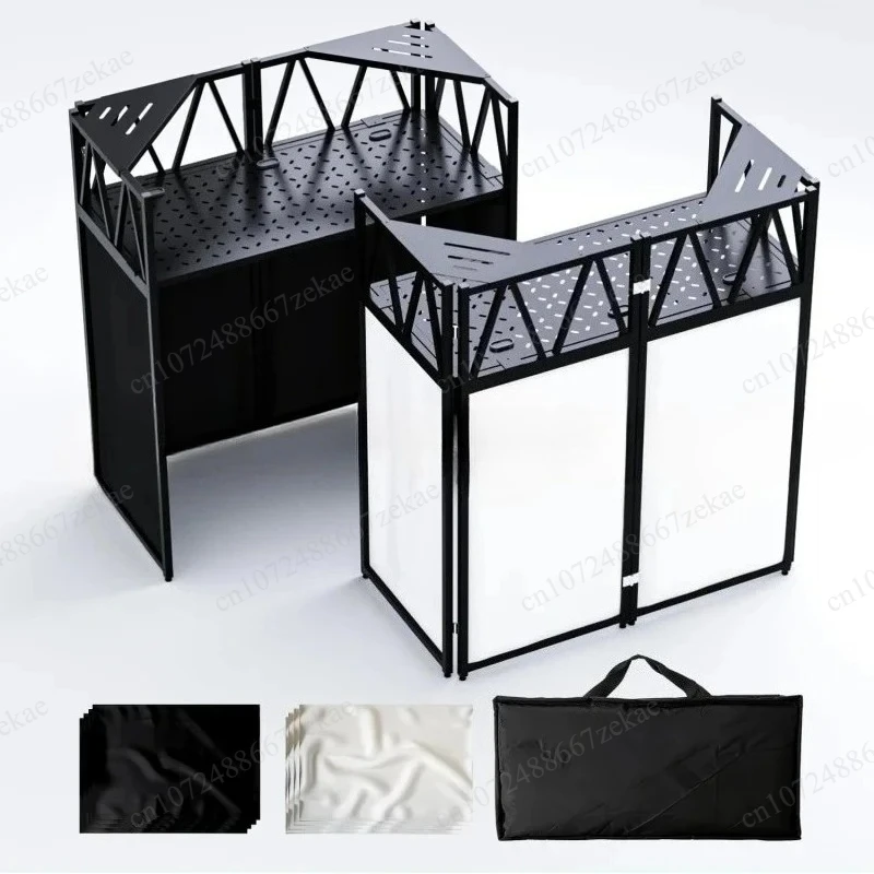 Portable Mobile Folding Work Table with LED Light for Performance Venue Use