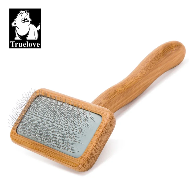 TrueLove TLK20131 Bamboo Wood Pet Grooming Comb, Anti-Tangle Hair Brush for Long Short Haired Dogs & Cats Daily Care
