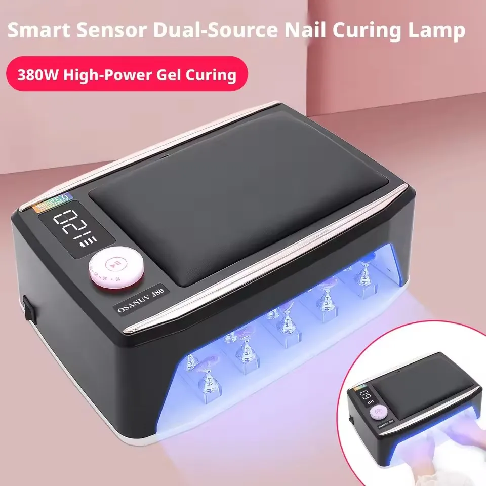 Hand Pillow Nail Lamp Battery Type 380w High-Power Wearable Nail Specific Intelligent Induction Nail Machine Baking Glue Lamp