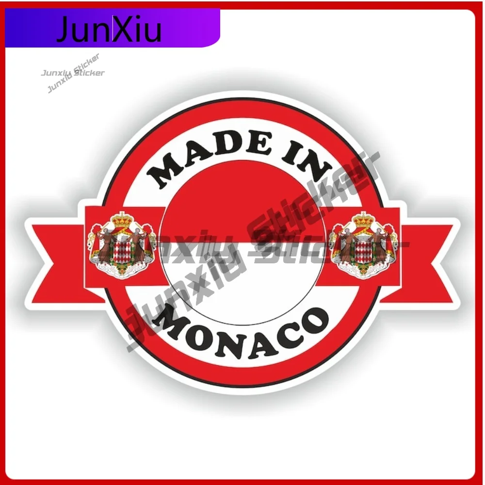 

Made In Monaco Flag Emblem Vinyl Decal Anti Scratch Custom Decals And Graphics Rv Bumper Phone Waterproof Decals Car Accessories