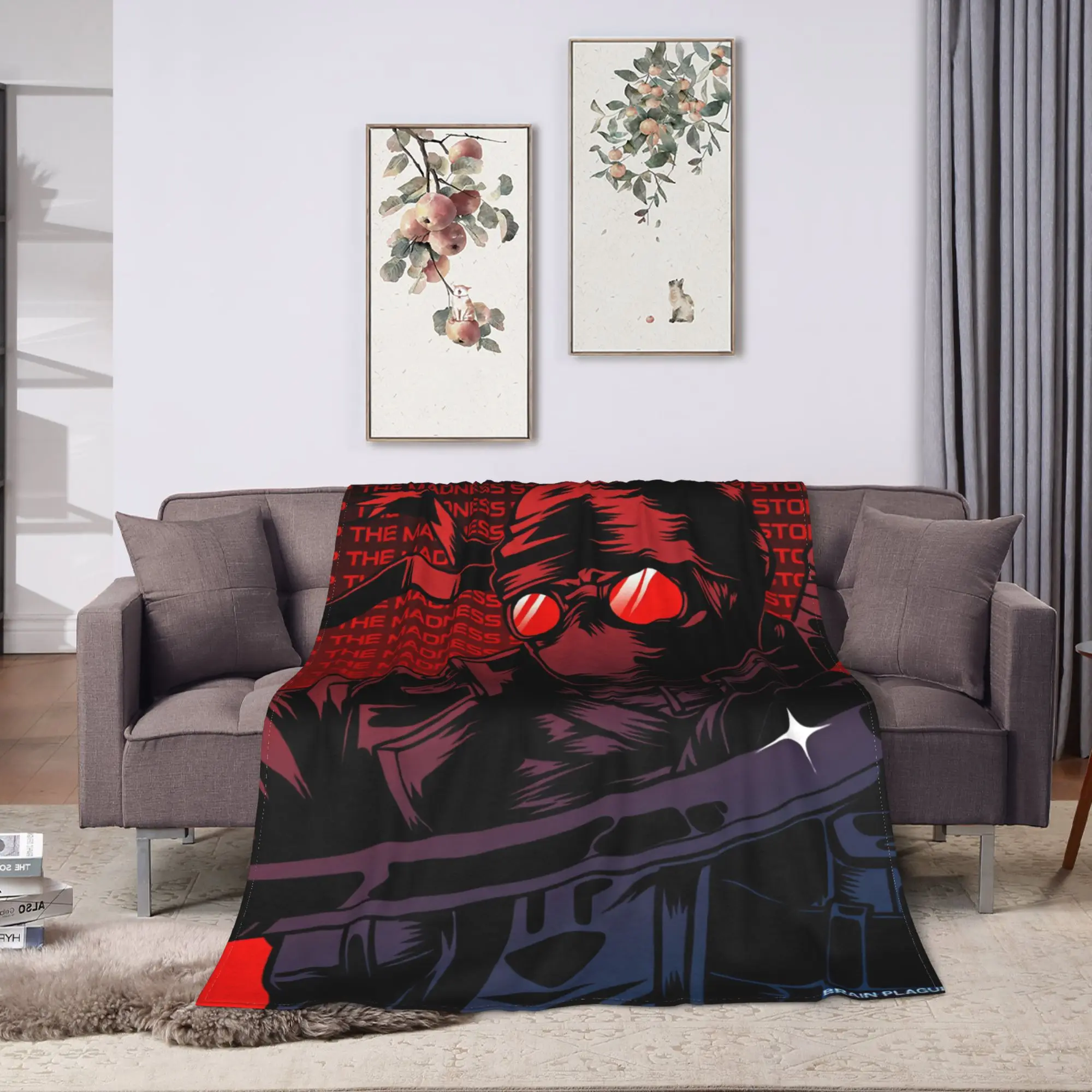MADNESS COMBAT Anime Warm Soft Blankets  Kids Adult Plush Throw Blanket Novelty Bedroom Flannel Bedspread Sofa Bed Cover