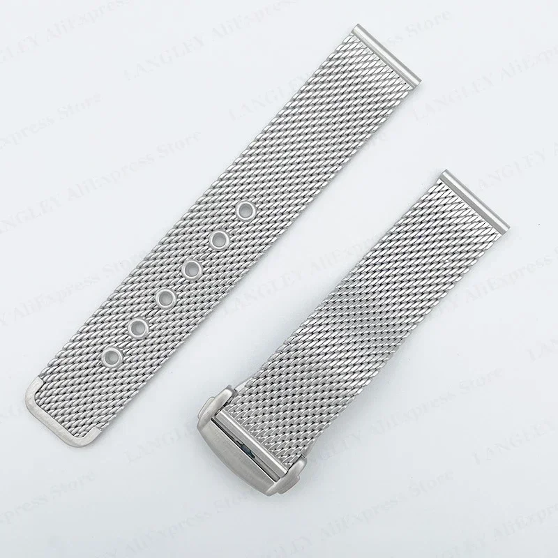 20mm 22mm Stainless Steel Strap for Omega for Seamaster 300 Diving 007 Luxury Mesh Bracelet Business Men Women Watch Accessories