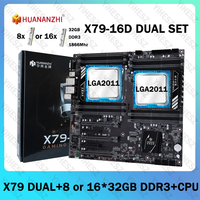HUANANZHI X79 16D Motherboard Set LGA 2011 E5 V3/V4 Dual CPU With 8x32GB Or 16X32GB REG ECC DDR3 SATA3 USB3.0 E-ATX With VGA