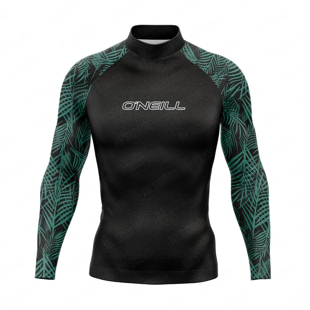 New Men's Long Sleeve Surfing Suit Rashguard Swimsuit UPF 50 Sun Protection Surf Shirt Diving Swimming Tight Rash Guards Clothes