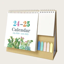 Monthly Schedule and Desk Calendar from July 2024 to June 2025, Monthly Viewing of Desktop Desk Calendar/Schedule