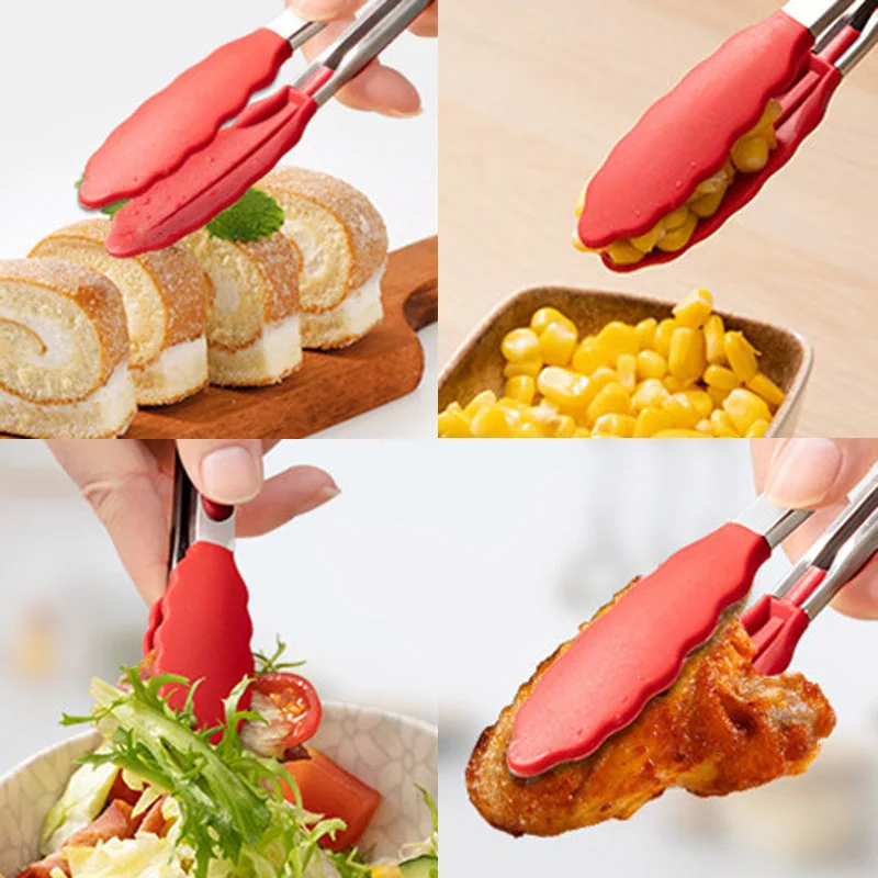 Rutschfeste 7-Zoll-Grillzange, kreative BBQ-Zange, Salat- und Brotzange, Kochzange, Servierzange, Küchenzubehör – Detail 15