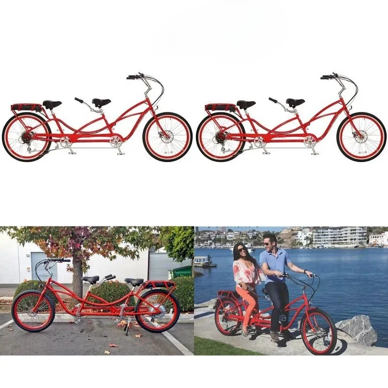 48V 1000W Electric Bicycle Two Seat Double Pedal Bike with Lithium Battery