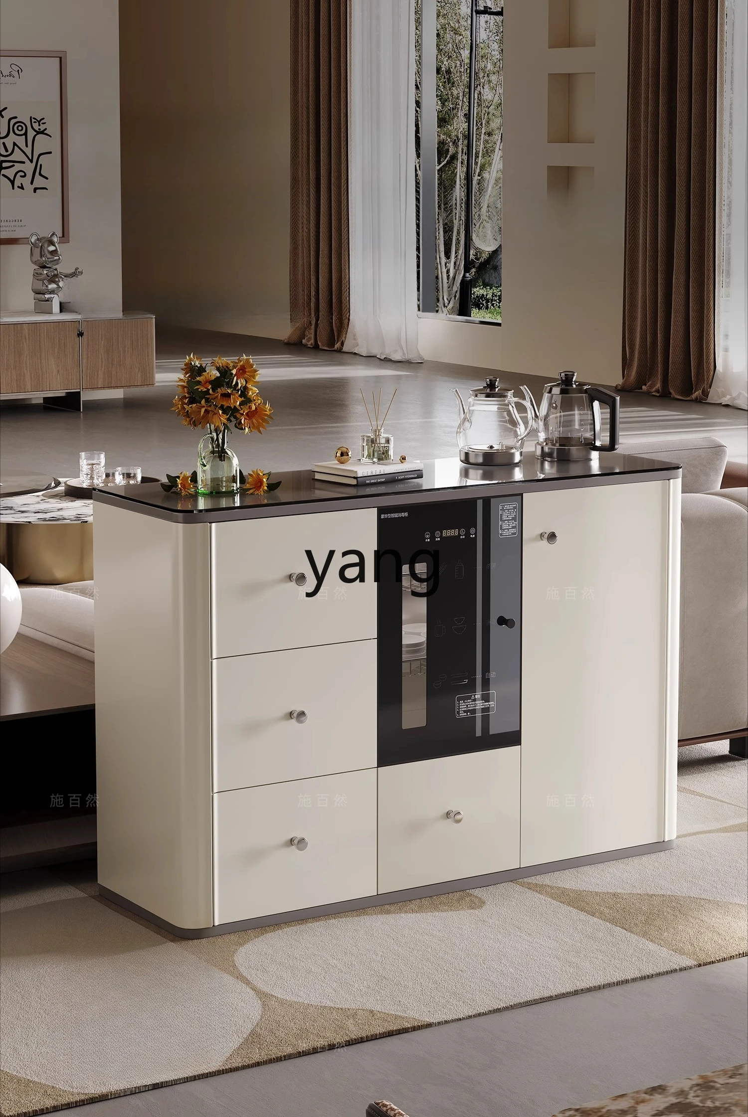 LTT المطبخ الخشب الصلب الطعام خزانة جانبية غرفة المعيشة خزانة الشاي غلاية متكاملة الذكية آلة بار الشاي المنزل #5