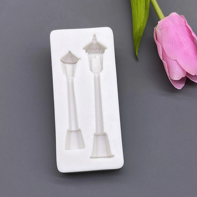 Road Street Lamp Streetlight Silicone Mold Sugarcraft Cupcake Baking Mold Fondant Cake Decorating Tools