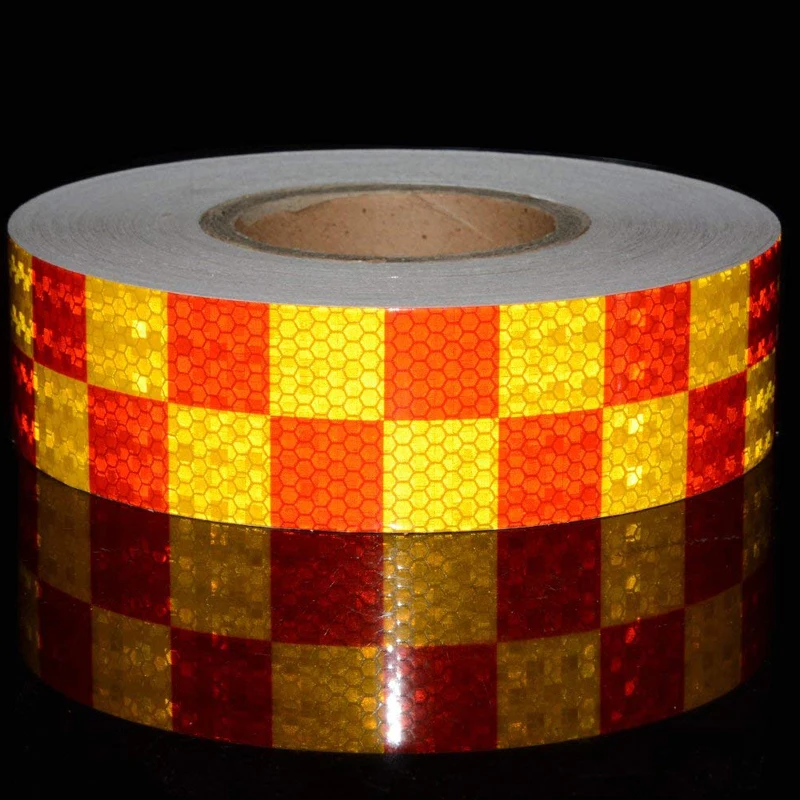 5 cm x 50 m/Rolle, reflektierendes Material, Klebeband, quadratische Aufkleber, Aufkleber, Motorrad, Nacht, Radfahren, Sicherheitsreflektorbänder