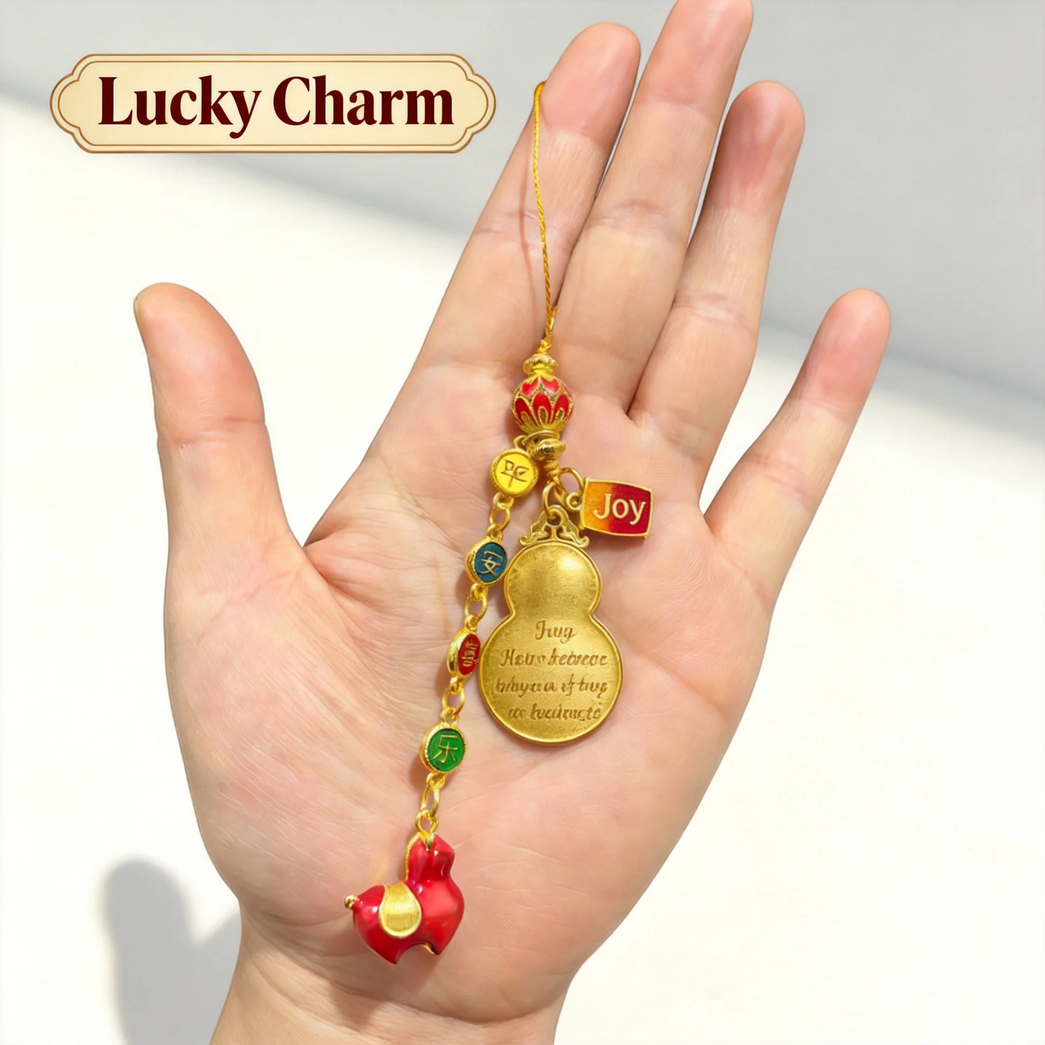 Chinese Style Lucky Gourd Horse Hanging Pendant Car Rearview Mirror Bag Ornament 2026 Year Of The Horse Good Luck Blessing Gift