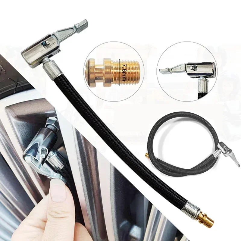 10/20/30/60cm Car Tire Air Inflat Extension Hose Motorcycle Tyre Inflation Tube Adapter Connector Hose Car Exterior Accessories
