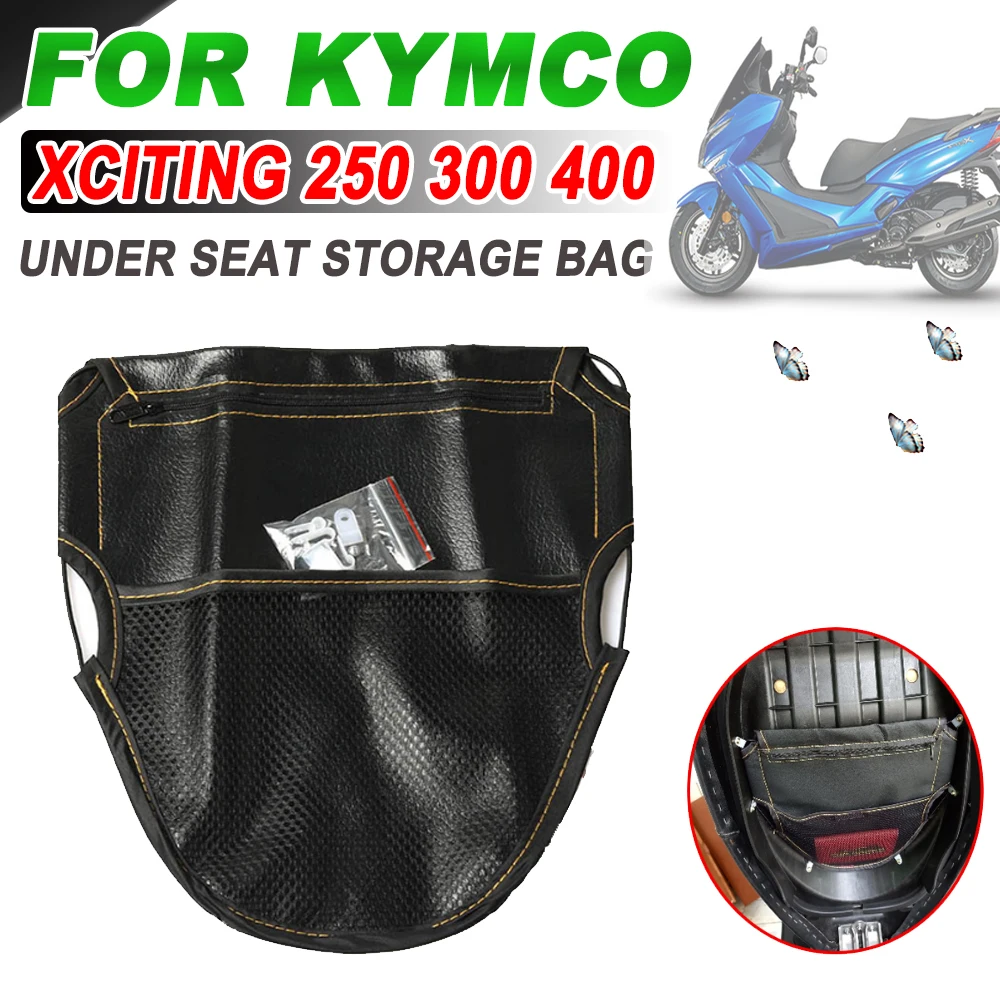 

For KYMCO XCITING 250 300 400 s400 CT250 CT300 Accessories PU Leather Motorcycle Seat Bag Scooter Under Seat Storage Pouch Bag