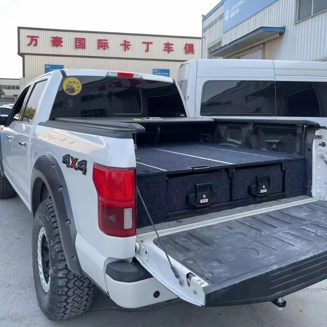 

Wholesale Universal Custom Cargo Drawer Full Size Pickup Accessories Aluminum Truck Bed Slide Tray Ford Raptor F150