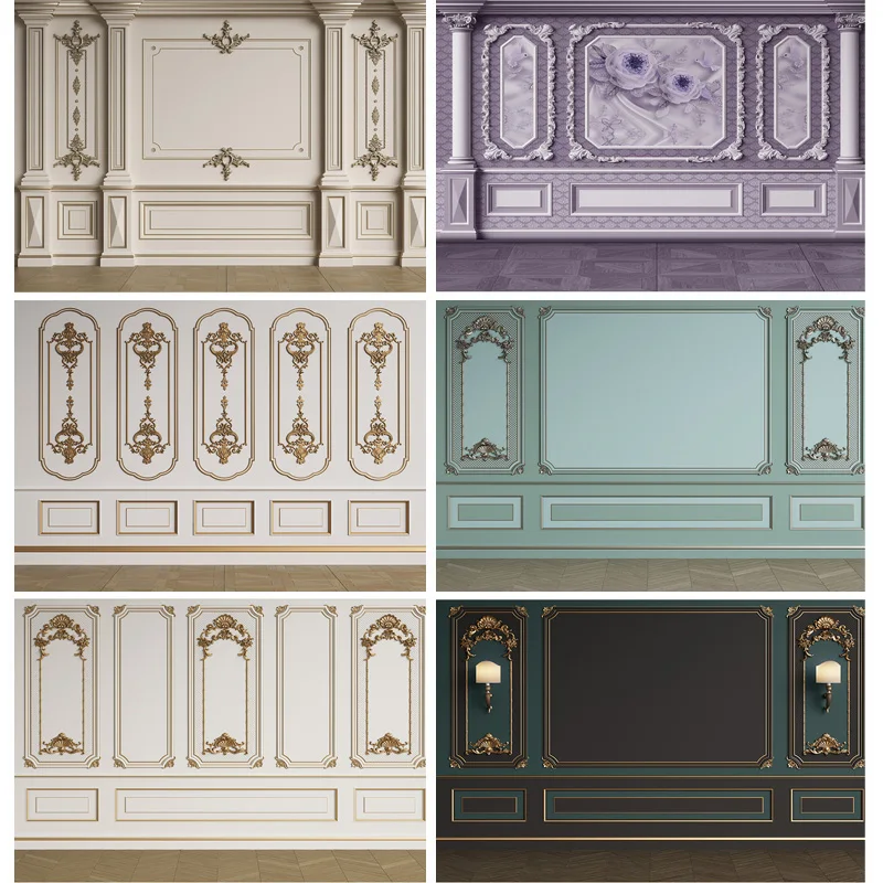 Pared Interior clásica con molduras, fondos de fotografía de habitación vacía, accesorios de decoración del hogar, pinturas, fondo Interior, TQ-15