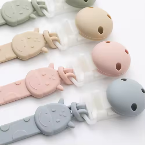 Silicone Pacifier Clips, BPA Free One-Piece Design Pacifier Holder for Baby Boy and Girl 3 Month+, Baby Accessories - Image 4