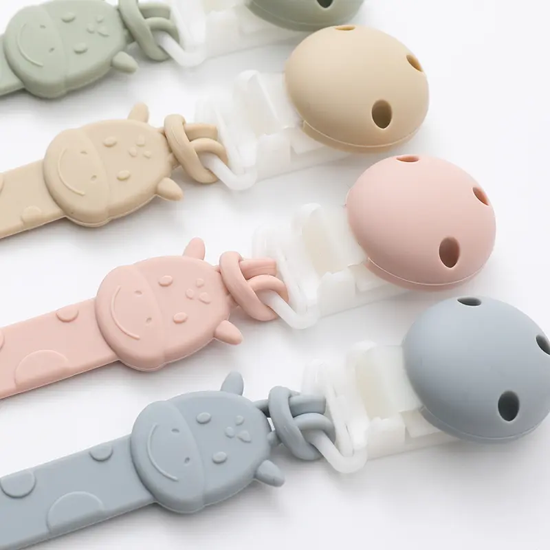 Silicone Pacifier Clips, BPA Free One-Piece Design Pacifier Holder for Baby Boy and Girl 3 Month+, Baby Accessories - Image 4