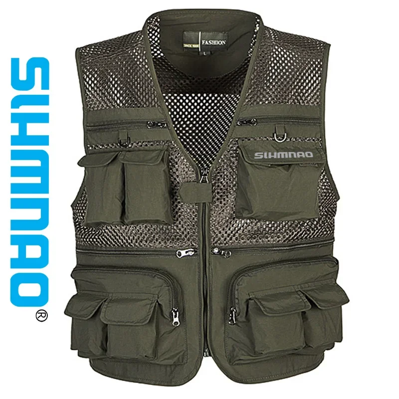 

Men's Fishing Vest Tactical Outdoor Equipment Jacket Summer Vest Men's Tool Multi Pocket Mesh Work Sleeveless Jacket 2025