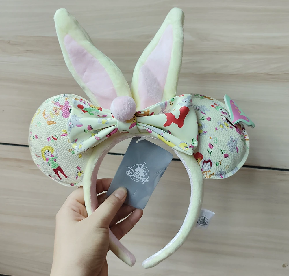 Disney Minnie Mouse Easter Reigning Rabbits Bunny Ear Headband Posable