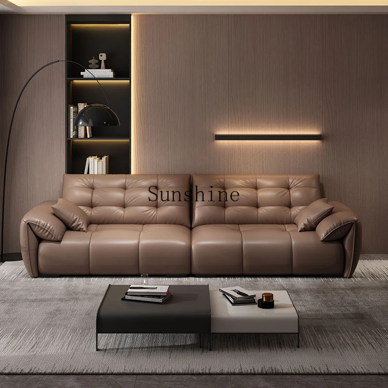 

Elephant ear leather sofa living room small apartment