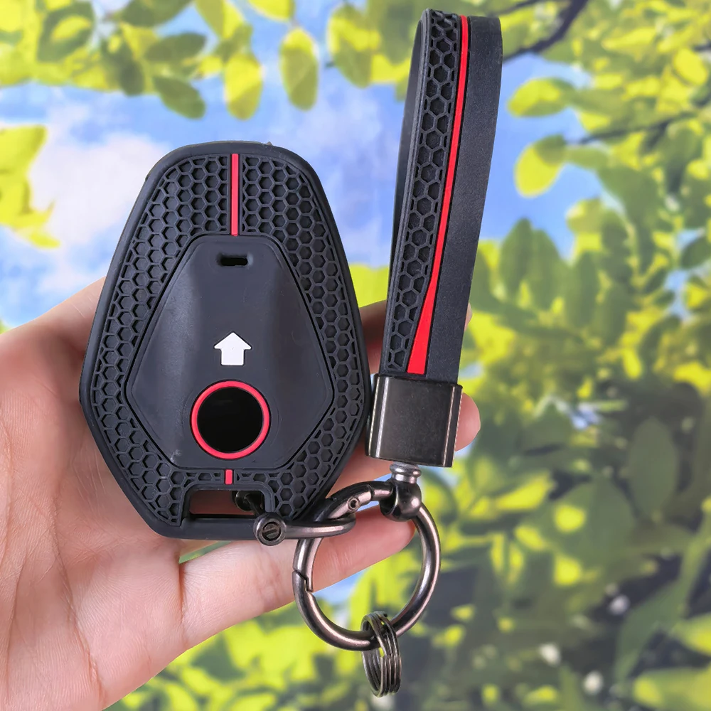Textured Silicone Key Sleeve With Keychain For BMW R1300GS R1300 1300GS 2025 R1250GS R1250 ADV Motorcycle Key Fob