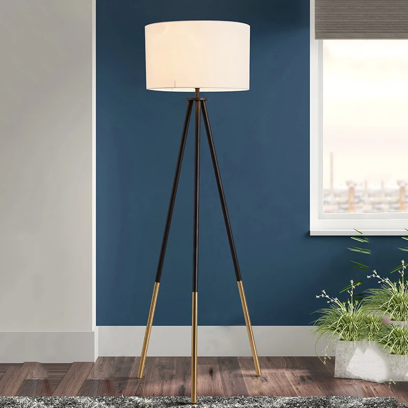 Modern minimalist LED floor lamp, living room, bedroom, study, Nordic Ins style creative remote control dimming vertical lamp