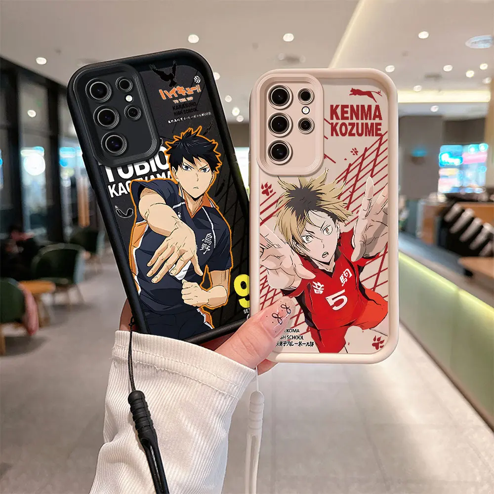 Anime Shoyo Hinata Haikyuu Phone Case For Samsung A03 A04 A12 A20S A21S A13 A14 A54 A34 A53 A33 A35 A55 Cover With Hand Strap