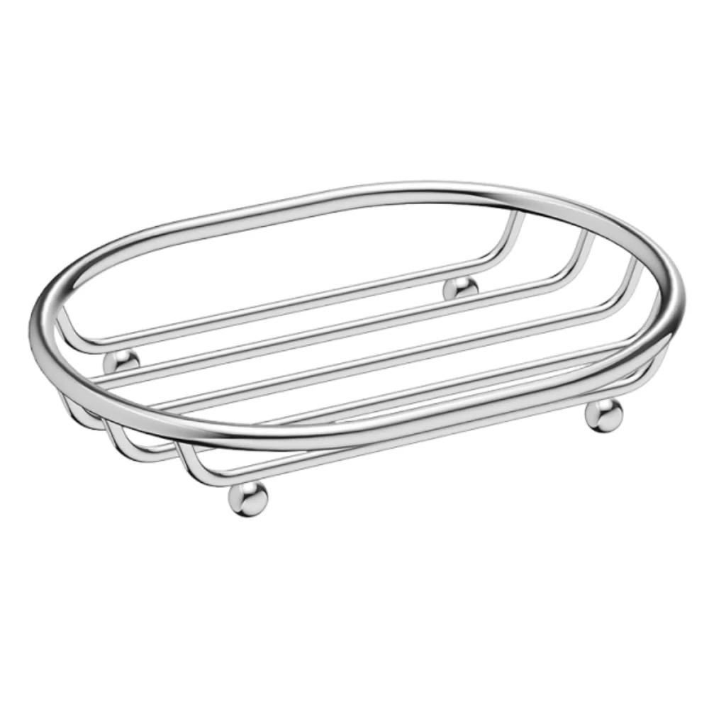 

Multifunctional Anti-rust Metal Soap Dish Creative Non-slip Bathroom Soap Holder Self Draining Silver Soap Filter Rack Household
