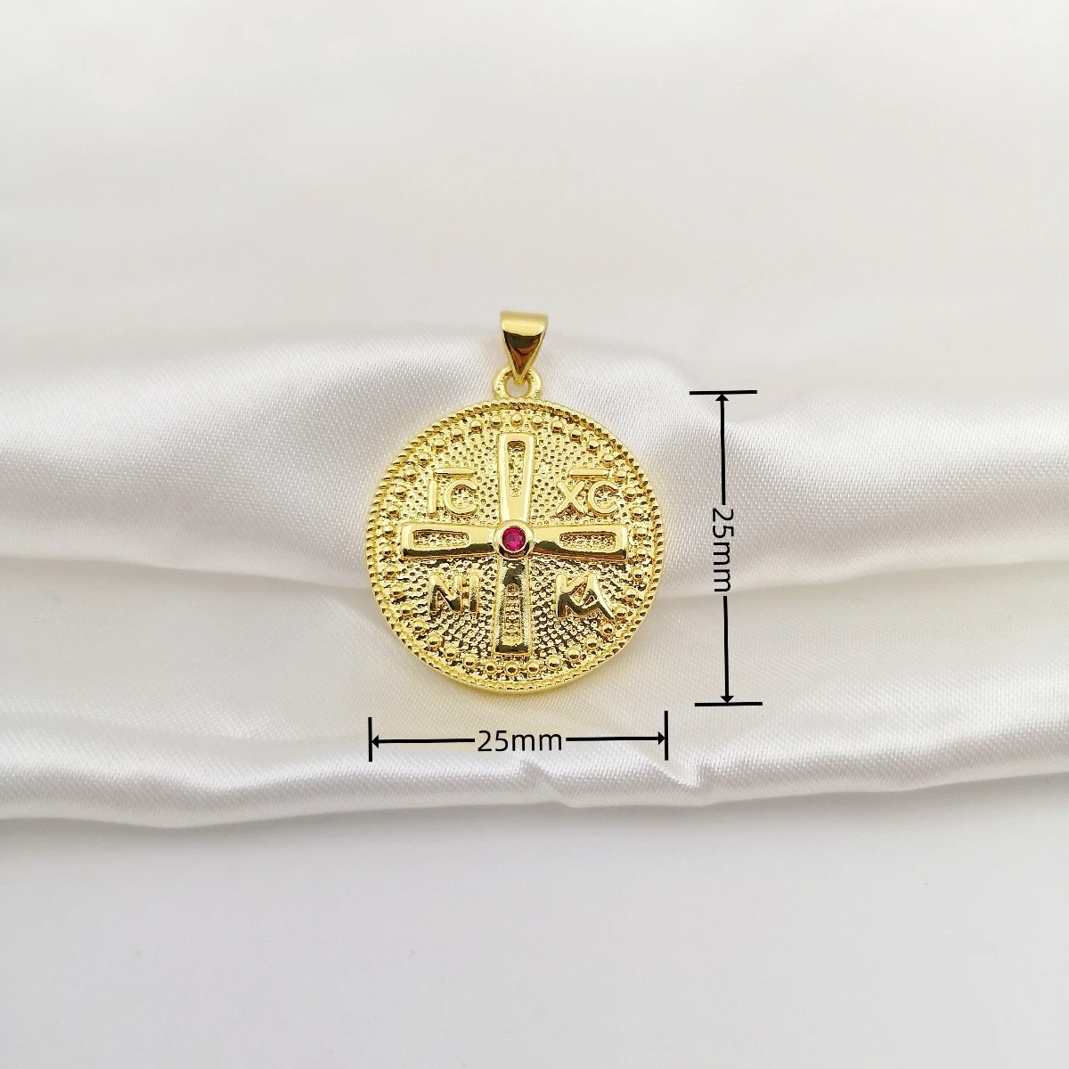 Pendentif en or St.Helen Constantine, breloques croix ICXC NIKA, cubique, contre-indiqué, bijoux médaillon byzantin, collier, bricolage exécutif