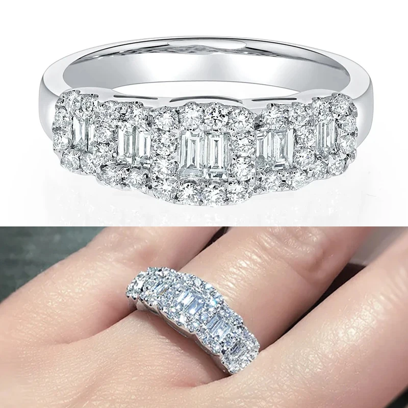 Huitan Luxus Trendy Frauen Ringe mit Brillante Zirkonia Silber Farbe Mode Vertraglich Design Temperament Weiblichen Schmuck
