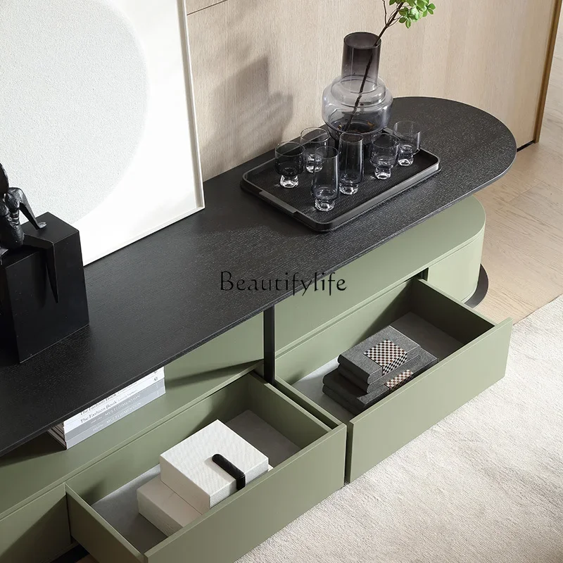 Italian minimalist, TV cabinet modern light luxury porch locker