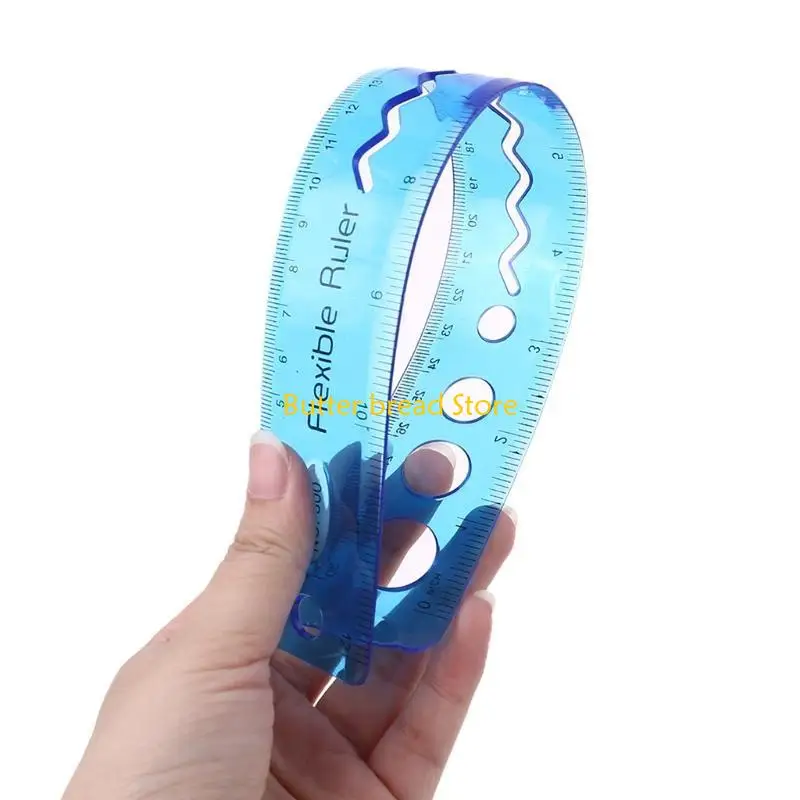W89C 30cm Soft Flexible Ruler Multicolor Mesure Straight Rulers Office School Suppli
