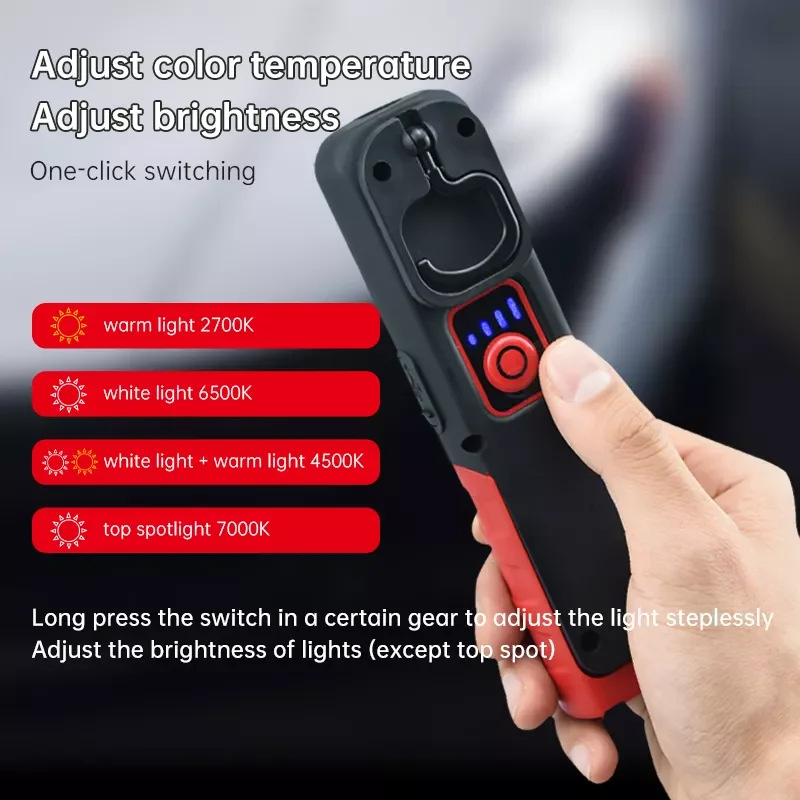 Handheld Car Body Paint Polishing Dent Inspection Light Rechargeable Waterproof Work Lamp Magnet Base LED Portable Work Lights