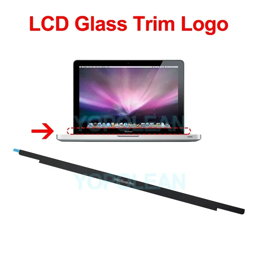 New Grey Silver LCD Screen Glass Trim Logo Bezel Front Cover for