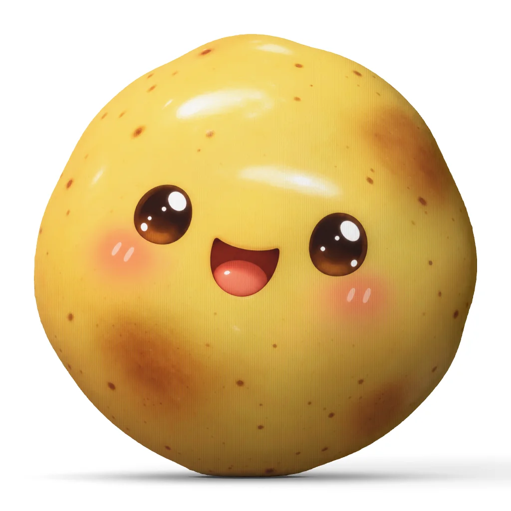 Cute Kawaii Potato Shaped Pillow Blushing Smiling Cartoon Cushion Stuffed Throw Pillow for Sofa Home Decor Food Lover Gift