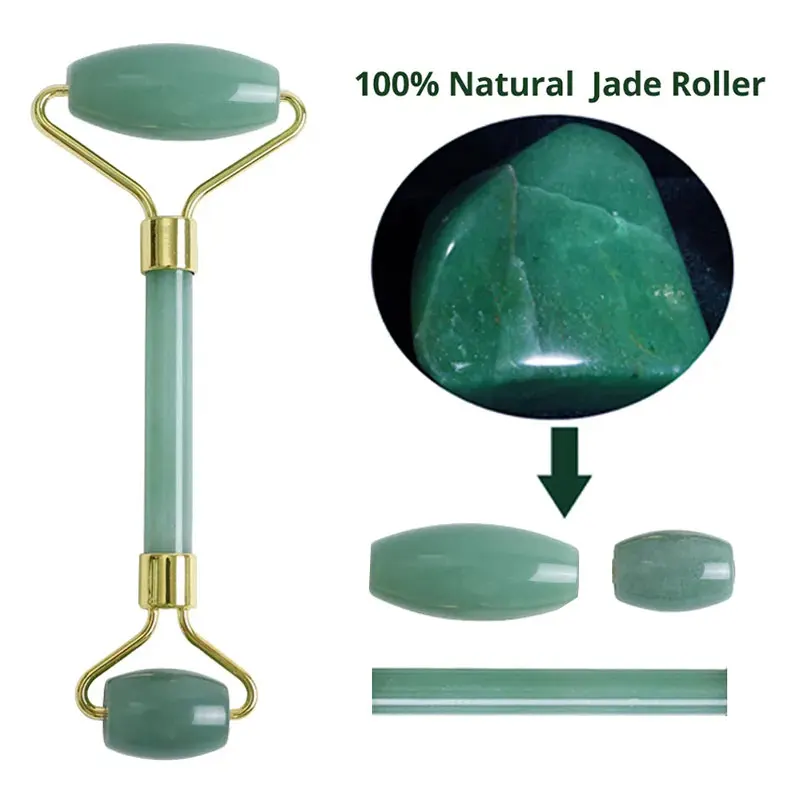 Aventurin Jade Roller Schlaf Augen maske Naturstein Gesichts walze Massage gerät Gua Sha Schaber Kälte therapie Augen Vorhang Schönheit Werkzeuge